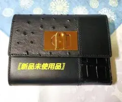 〖新品未使用品〗FURLA フルラ 三つ折財布 レザーコンパクト折財布 黒