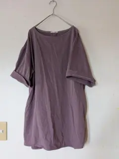 本日最終スタディオクリップ❋秋色❋ パープル チュニックTシャツ