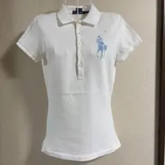 Ralph Laurenレディーススキニーフィット 白 半袖ポロシャツサイズM