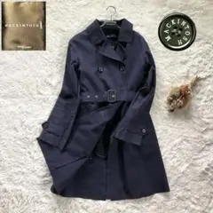 美品✨英国製マッキントッシュ トレンチコート ライナー ゴム引き ネイビー 34