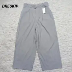タグ付き DRESKIP ワイドパンツ ストライプ ベルト 後ポケットデザイン