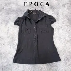 EPOCA エポカ 半袖ポロシャツ/ブラウス 黒 胸ポケット シンプル