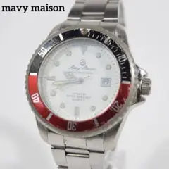mavy maison メンズ腕時計 100m防水 デイデイト 電池交換済