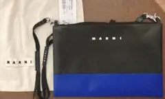 MARNI バイカラー クラッチバック ブルー ブラック