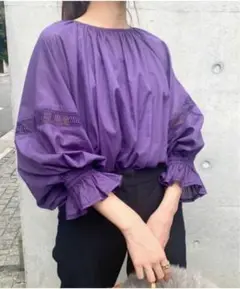 パリゴ　パープル バルーンスリーブ シャツ