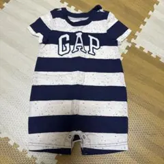 GAP ストライプロンパース ネイビー・ホワイト