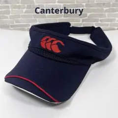 【Canterbury 美品】ネイビー ゴルフ サンバイザー サイズ調節可能