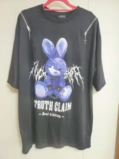 病み可愛い 地雷 うさぎTシャツ ジップ付き L