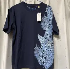 花柄プリント ネイビー Tシャツ