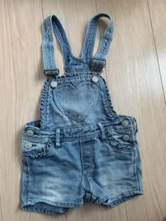 H&M オーバーオール　デニム　ハート　サロペット