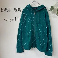 EAST BOY グリーン ドット柄 パーカー size11