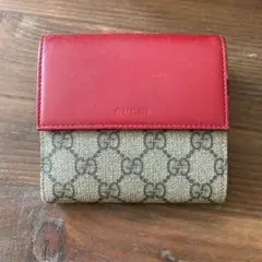 薄型ミニ財布レディース レッド赤茶色 グッチ