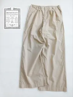BEARDSLEY 　ビアズリー　ピュアコットンタックワイドパンツ　ベージュ