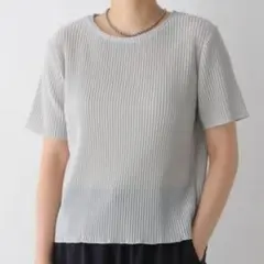 【試着のみ】LEPSIM ラメリブ 5分袖クルー