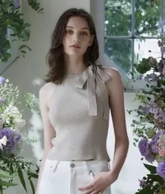 最終値下げ　Riu Halter neck ribbon knit 完売　ピンク 2025年最新】Halter neck ribbon knitの人気アイテム - メルカリ