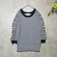 【シンプリシテェ】（F）袖ふくらみ×細ボーダー上品トップス