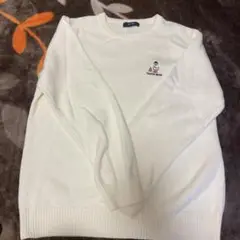 BEAMS タキビベア ホワイトニットセーター