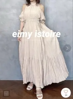 eimy istoire ワッシャープリーツオフショルダーワンピース