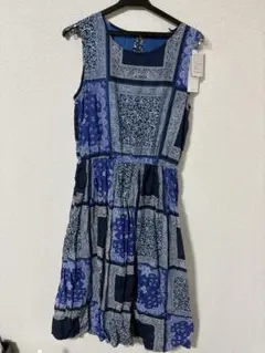 【zootie】ノースリーブロングワンピース 青系パターン