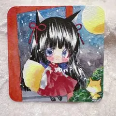 手描きイラスト☆キツネの巫女さん