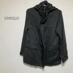 【ユニクロ】　黒 フード付き ナイロンジャケット Lサイズ　b237
