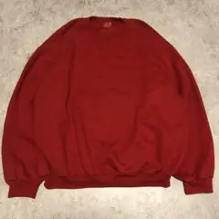 フルーツオブザルーム スウェット 長袖 無地 リブ袖 ソリッド 2XL 赤