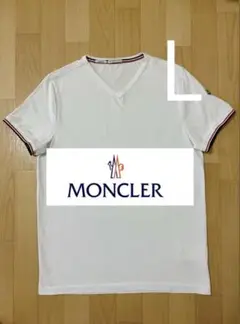 美品 モンクレール　スリムフィット Lホワイト　Tシャツ　国内正規品
