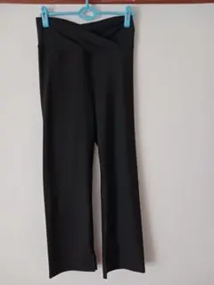 おかだゆり裾スリットブラックパンツ3L
