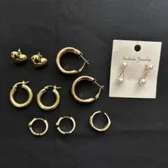 【新品】ピアス5点 リング1点 6点まとめ売り お得なセット ハート ゴールド