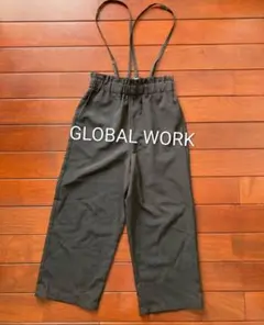 GLOBAL WORK　サスペンダー付　ワイドパンツ