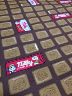 ペコちゃんポコちゃん　チョコレート柄　生地　2m