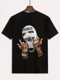 グラフィックTシャツ ブラックヒップホップ