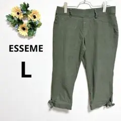 a3723 ESSEME レディース　カジュアルパンツ　ストレッチ　カーキ　L