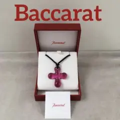 バカラ ネックレス クリスタル クロスペンダント ピンク