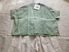 【新品未使用】ヤンマ産業 リネン スタンドカラーシャツ (メロン)