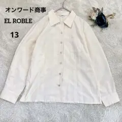 【オンワード商事】EL ROBLE 長袖Yシャツ オフィス アイボリー 13