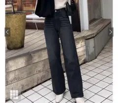 GRL ストレートデニムパンツ cu468 ブラック