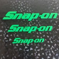 黒×ライトグリーン／Snapロゴプレート 3サイズセット（工具箱・ガレージ装飾