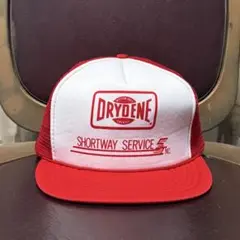 デッドストック　メッシュキャップ　レッド×ホワイト　トラッカー　DRYDENE