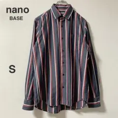 【nanoBASE】 ナノユニバース 長袖シャツ ストライプ S