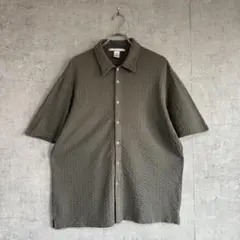 perry Ellis 90s レーヨン コットン　ジャガード調　半袖シャツ　L