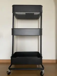 スチールワゴン ３段 小物入れ付き