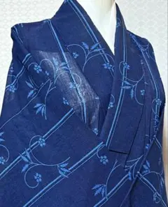 美品　和服　夏用　化繊　縦縞模様　小紋　早い者勝ち