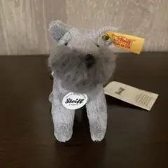 シュタイフ社ふわふわのシュナウザー/赤い首輪レアな子犬 jouet