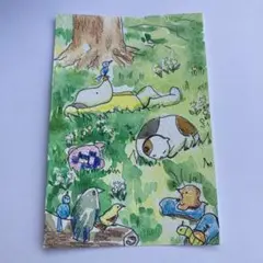 水彩画「ひだまりでひとやすみ」
