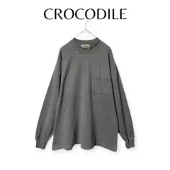 【クロコダイル】size L メンズ トップス 長袖 グレー a698
