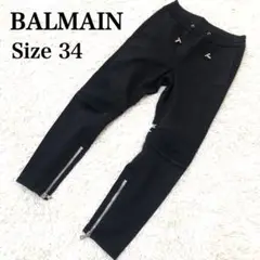 【バルマン】レディースパンツ 蛇腹裾ジップ スウェットパンツ ブラック