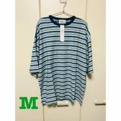新品　EMMA CLOTHES サマーニットTシャツ　ボーダー　ブルー
