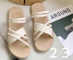 サンダル ２３ レディース 夏サンダル ペッタンコ サマーサンダル 美脚