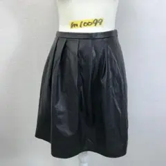 BEIGE ベイジ レディース フェイクレザー プリーツスカート 黒 ブラック